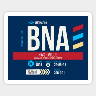 Nashville (BNA) Airport Code Baggage Tag C Sticker